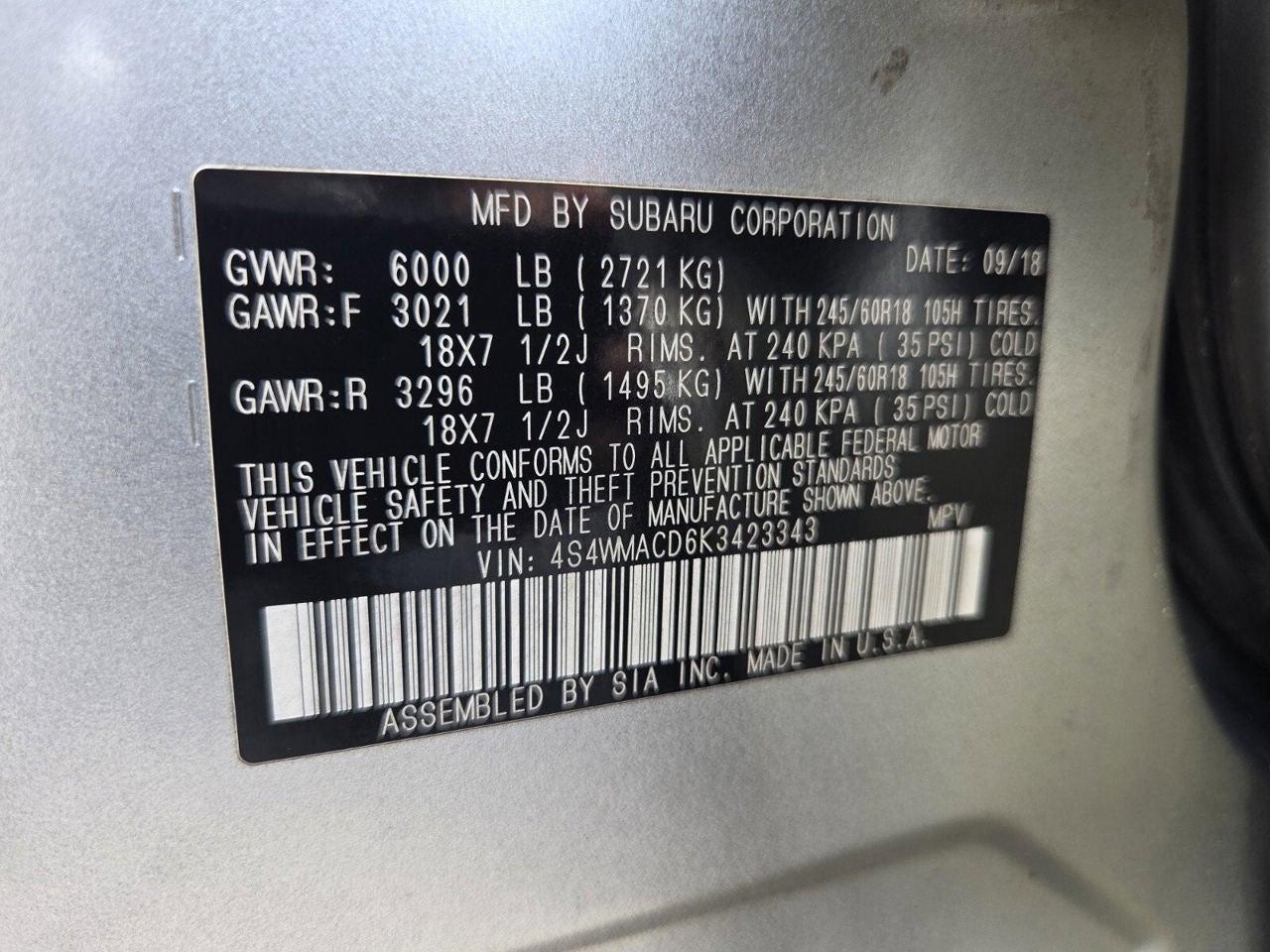 2019 Subaru Ascent Premium