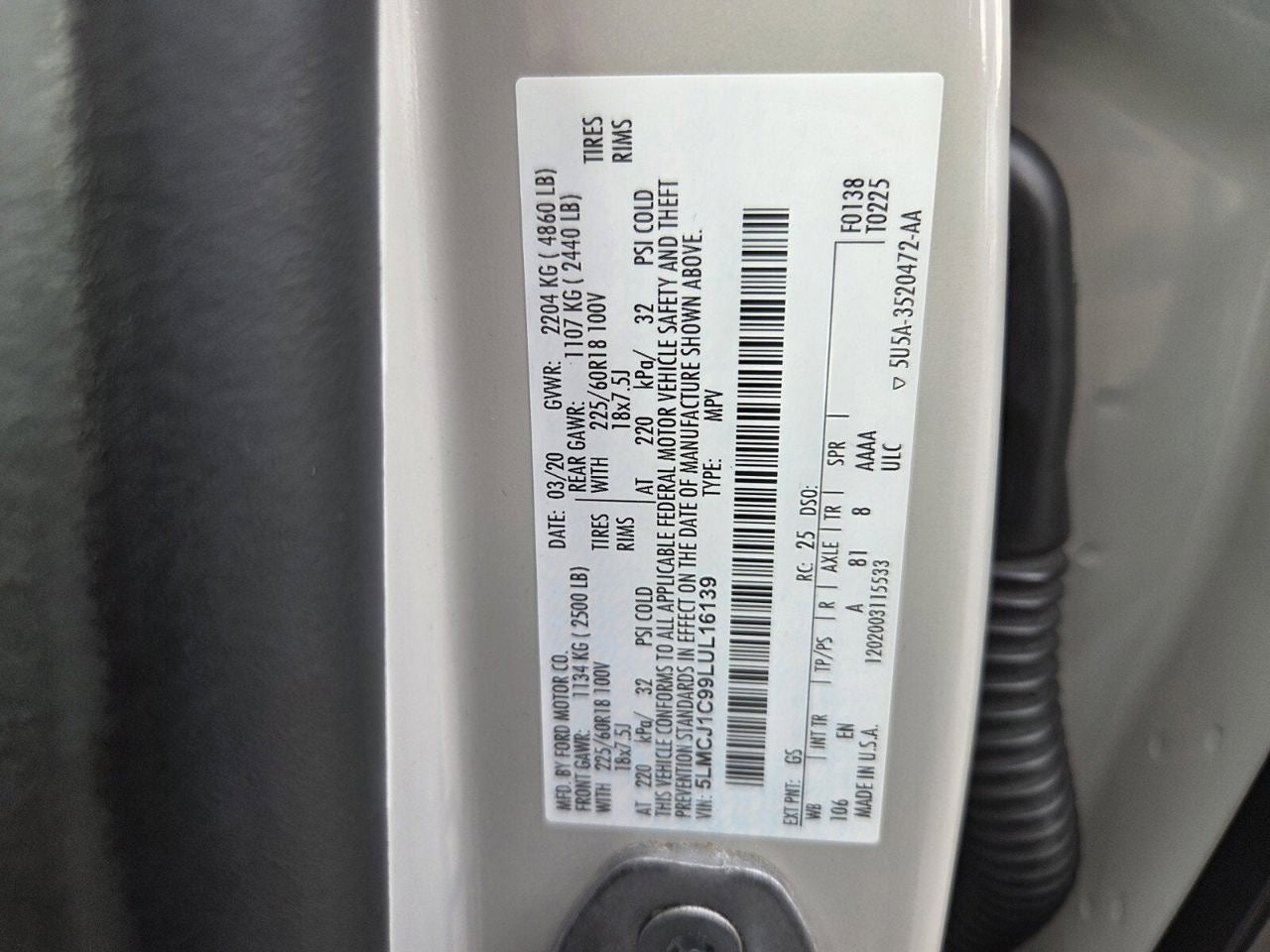 2020 Lincoln Corsair Standard