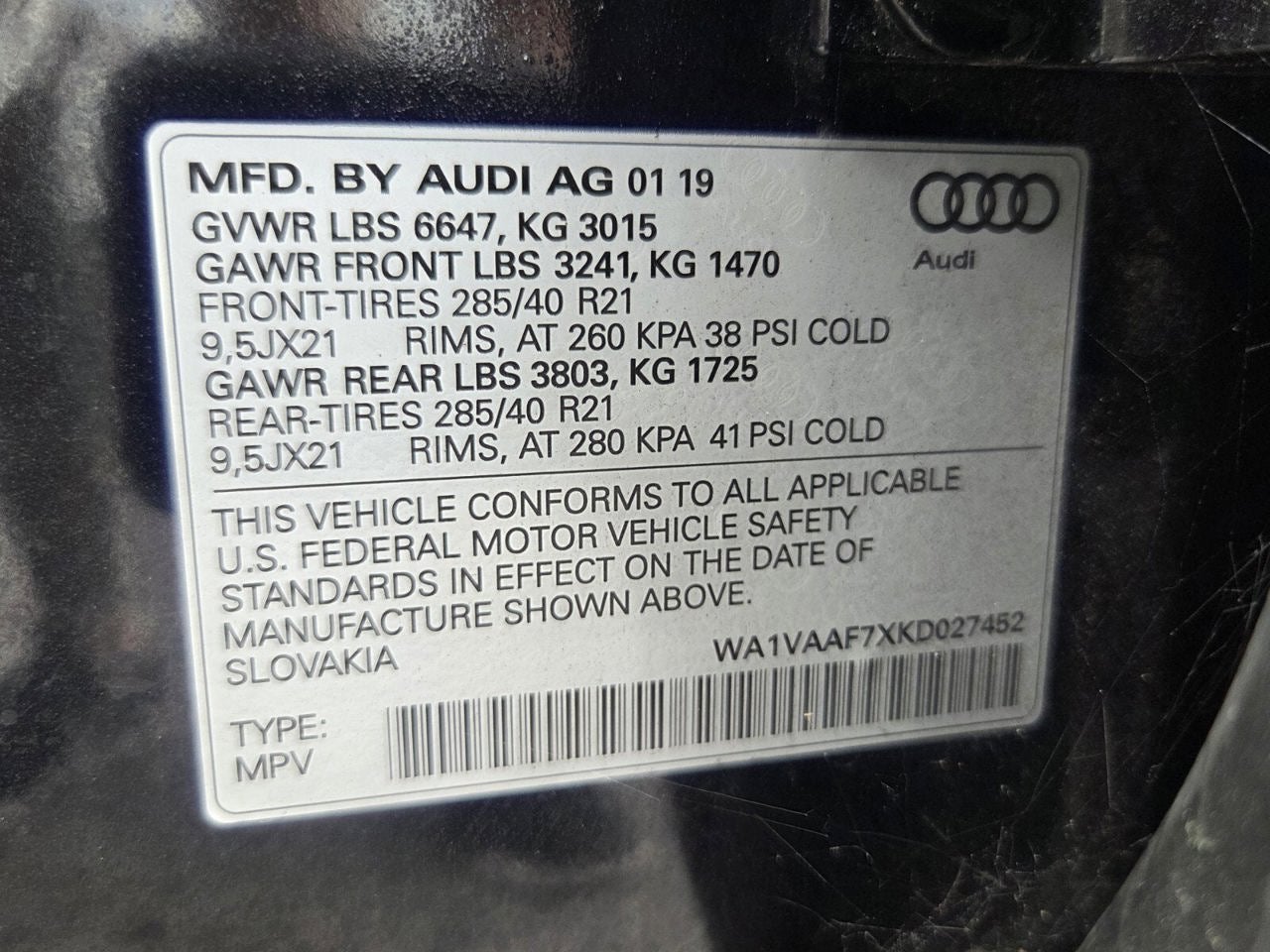 2019 Audi Q7 Prestige