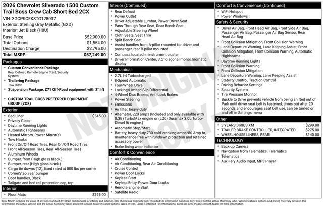 2026 Chevrolet Silverado 1500 Custom Trail Boss