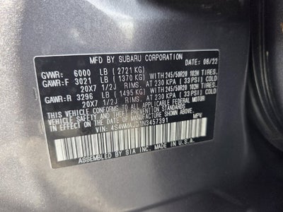 2022 Subaru Ascent Onyx Edition