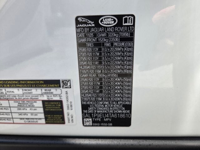 2026 Land Rover Range Rover Sport SE